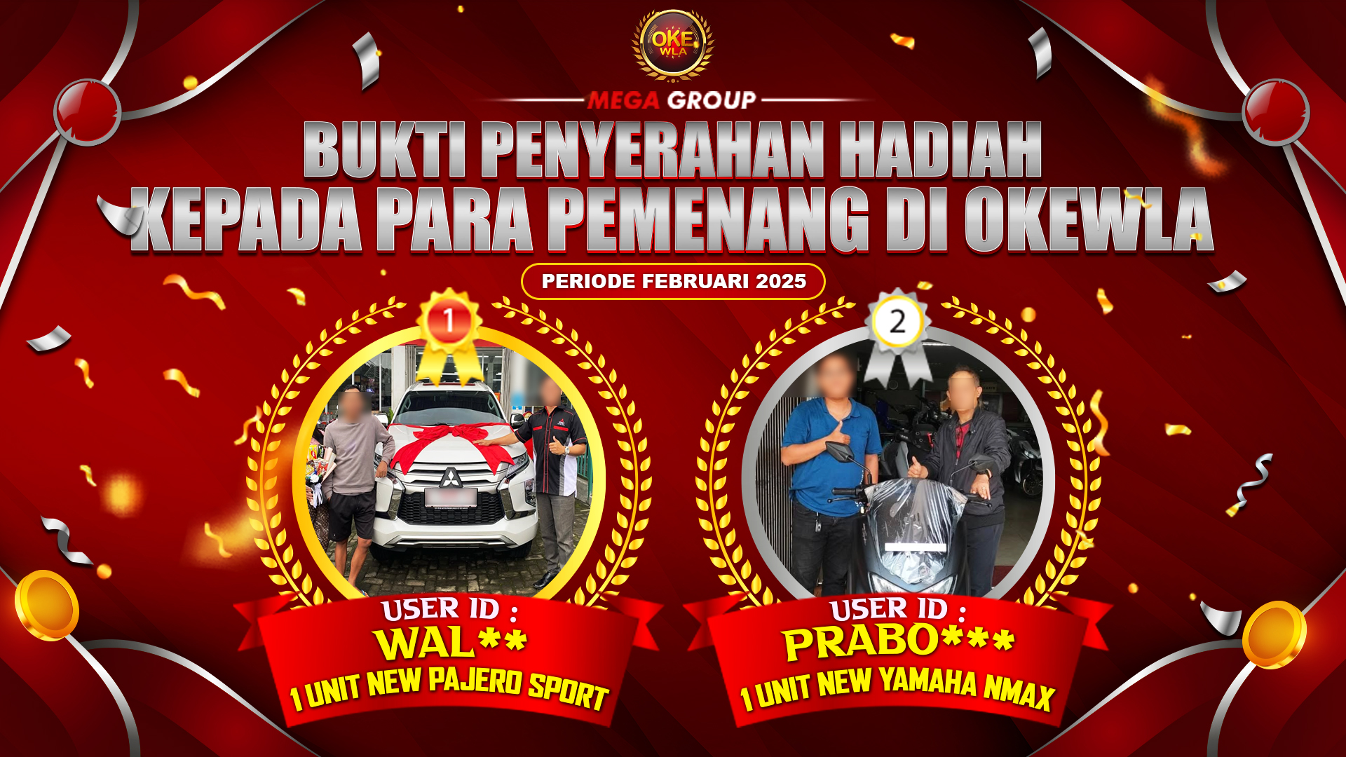 Selamat Kepada Member Setia OKEWLA Sudah Memenangkan Satu Unit Mobil Pajero Sport